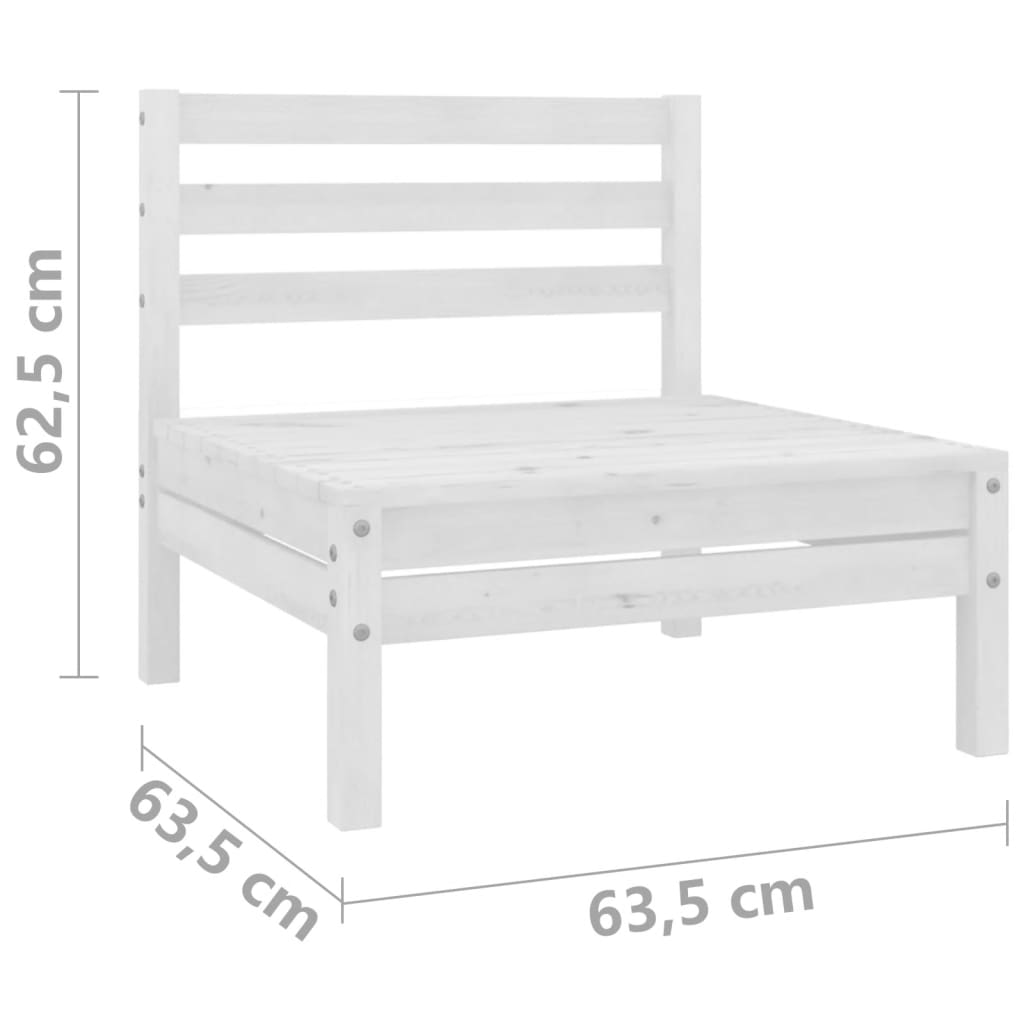 4-tlg. Garten-Lounge-Set Weiss Kiefer Massivholz